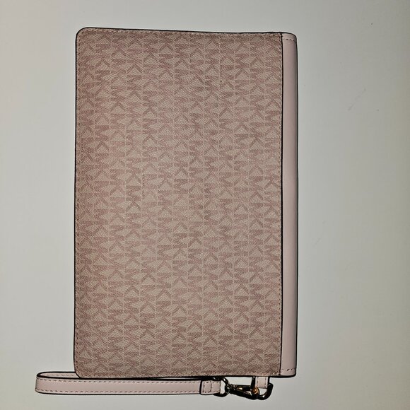 Authentic Michael Kors Blush Pink Extra Large Monogram Clutch Envelope Wristlet - Picture 3 of 6